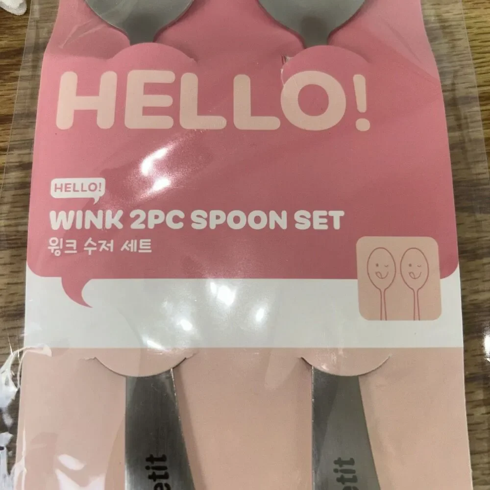 Hello! Flatware Wink Spoons Stainless Steel Cute Fun Design Kitchen Set